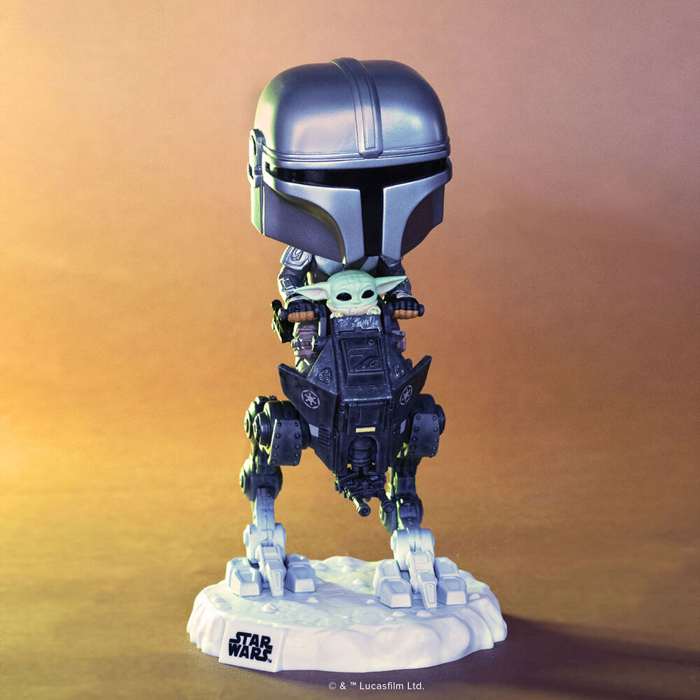 Pop! Rides Deluxe The Mandalorian with Grogu in Imperial Remnant AT-RT