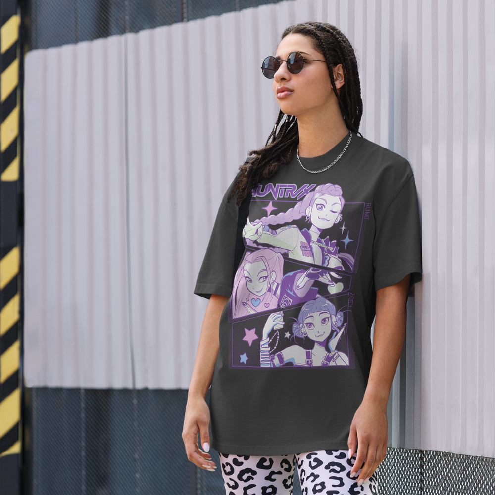 KPop Demon Hunters HUNTR/X Black Faded Tee