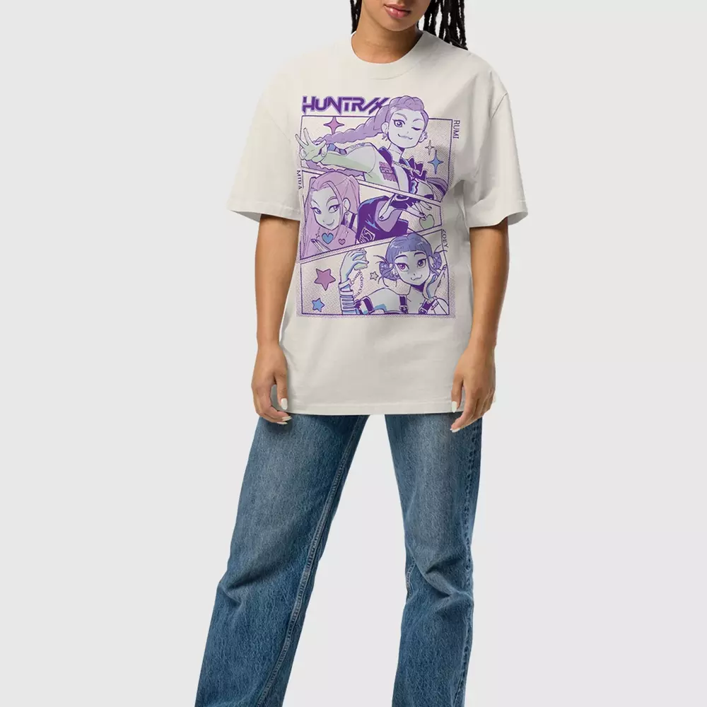 KPop Demon Hunters HUNTR/X White Faded Tee
