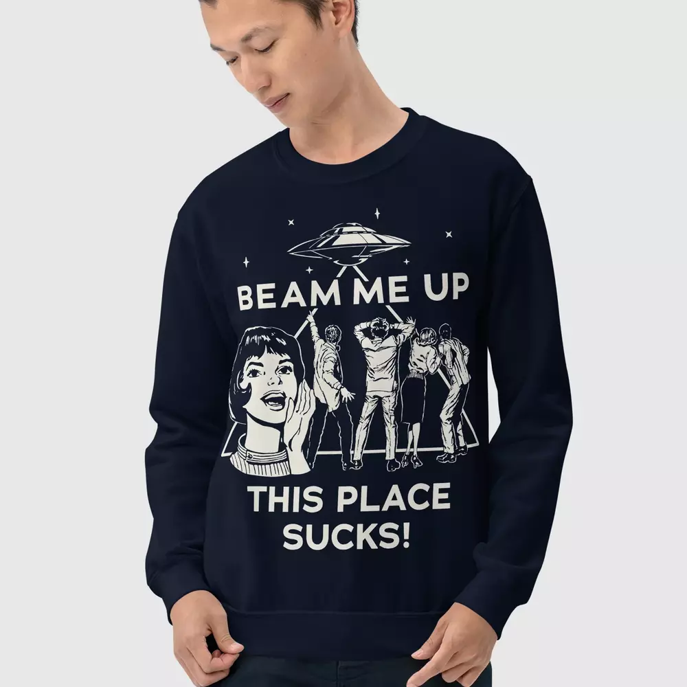 Stranger Things Beam Me Up This Place Sucks Sweatshirt